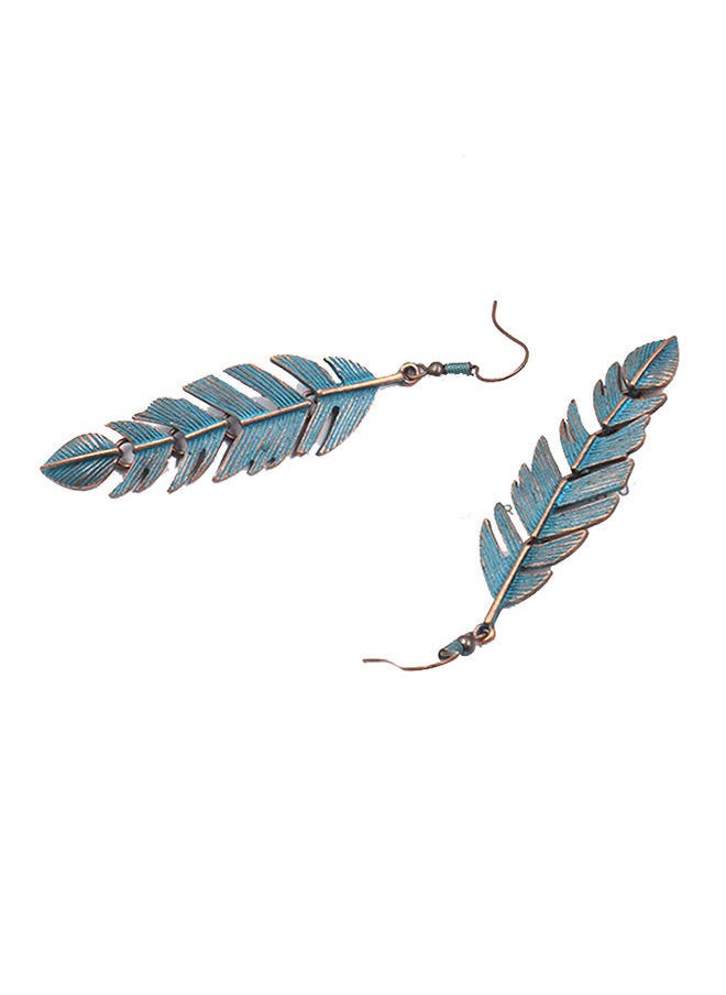 NIBEMINENT Alloy Leaf Shaped Dangle Earrings 