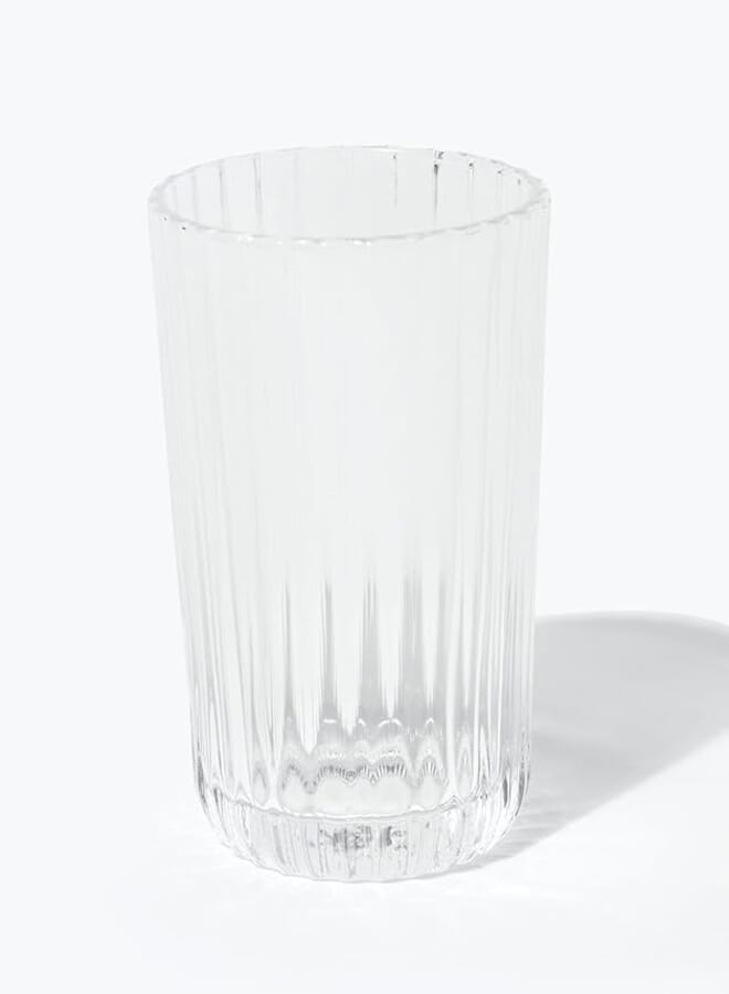 Matalan Ridged Tumbler Glass, 19 cm x 8 cm Size, Clear