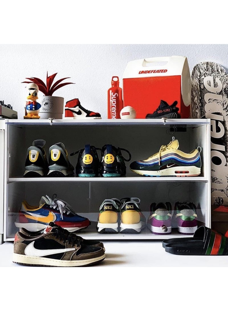  CityRiya-Long رف الأحذية ، خزانة الأحذية مع خفيفة ، رف أحذية خشب أبيض مع الأبواب ، منظم تخزين الأحذية ، صندوق تخزين للأحذية الكبير ، مقعد منظم للأحذية للخزانة ، غرفة النوم ، المدخل - Image 5