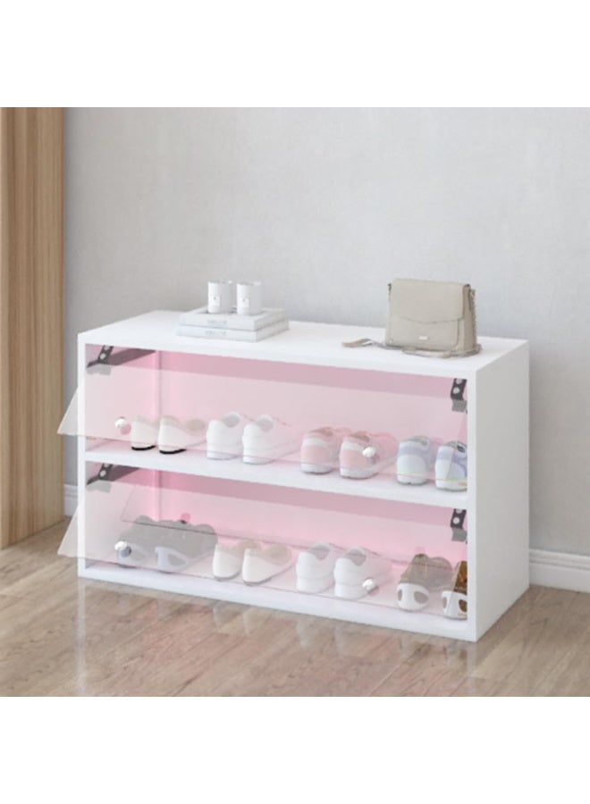  CityRiya-Long رف الأحذية ، خزانة الأحذية مع خفيفة ، رف أحذية خشب أبيض مع الأبواب ، منظم تخزين الأحذية ، صندوق تخزين للأحذية الكبير ، مقعد منظم للأحذية للخزانة ، غرفة النوم ، المدخل - Image 3