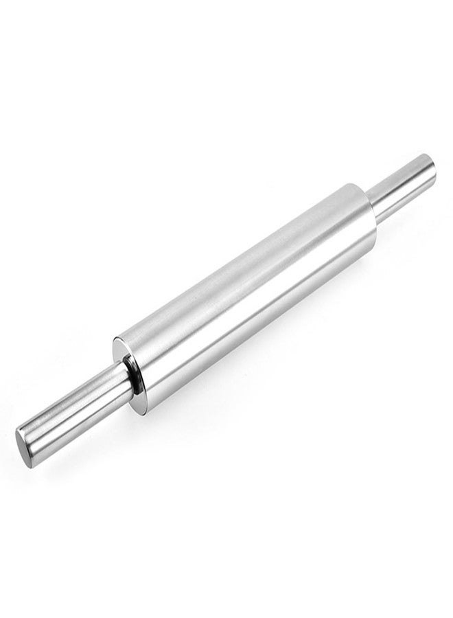 Hiyoo 17'' Stainless Steel Rolling Pin, Smooth Dough Roller for Baking, Pizza, Chapati, Cookies, Noodles, Dough Pie, Easy to Clean - Image 1