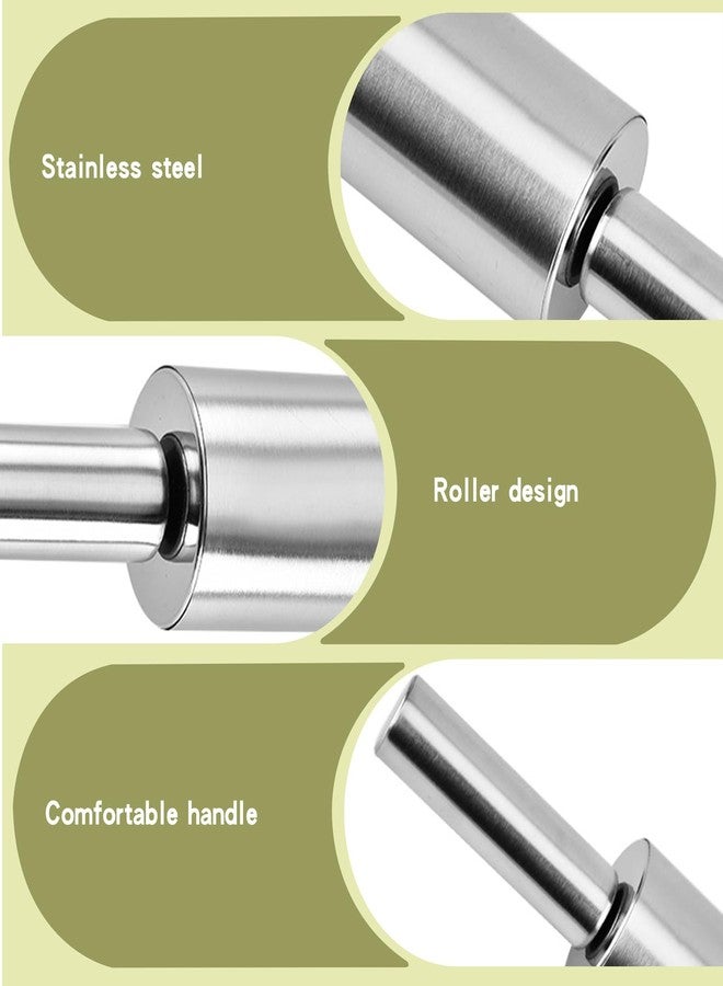 Hiyoo 17'' Stainless Steel Rolling Pin, Smooth Dough Roller for Baking, Pizza, Chapati, Cookies, Noodles, Dough Pie, Easy to Clean - Image 3