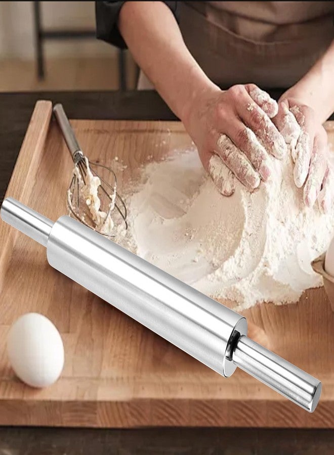 Hiyoo 17'' Stainless Steel Rolling Pin, Smooth Dough Roller for Baking, Pizza, Chapati, Cookies, Noodles, Dough Pie, Easy to Clean - Image 5