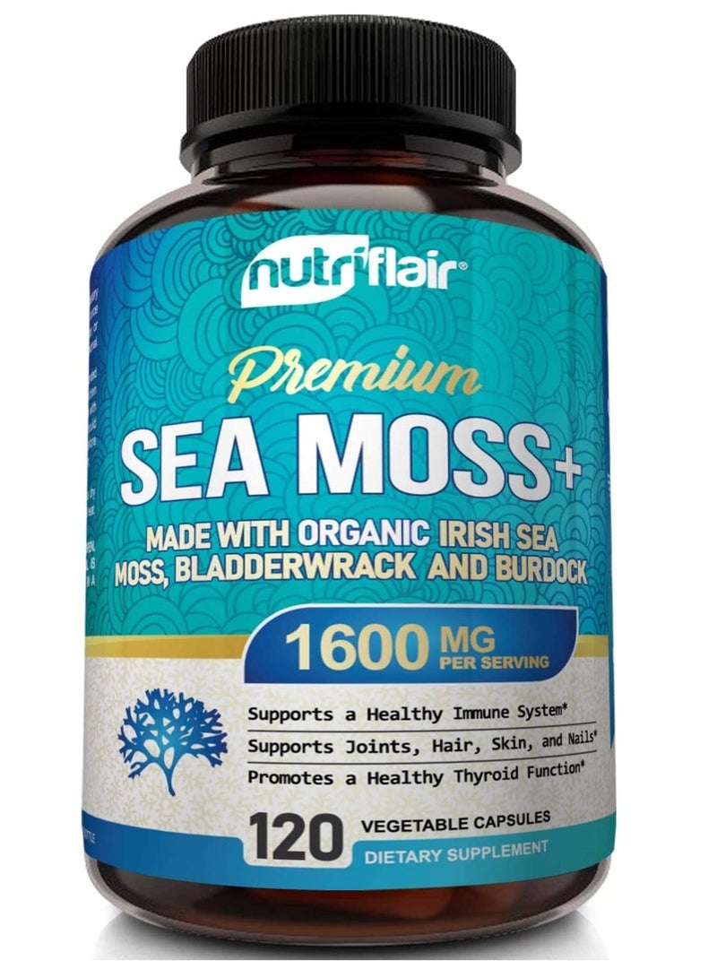 NutriFlair Irish Sea Moss 1600mg, 120 Capsules