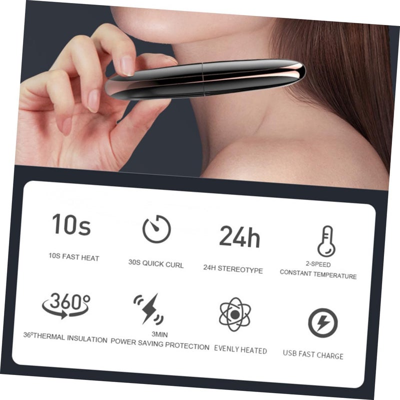 Heated Electric Eyelash Curler Portable USB Rechargeable Beauty Makeup Tool for Natural Curling, Black - Image 2