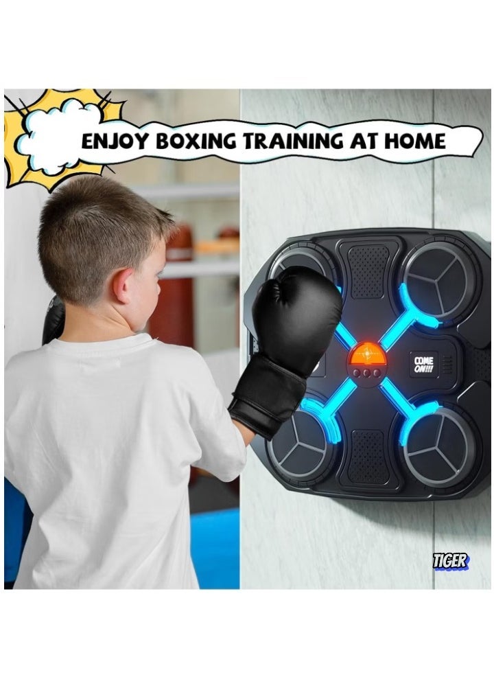 JAJEEK آلة الملاكمة الموسيقية للأطفال – لعبة ملاكمة ذكية بلوتوث للأولاد والبنات – آلة هدف ملاكمة مثبتة على الحائط مع قفازات ملاكمة – معدات تمرين ممتعة للأطفال، تنسيق وتدريب لياقة بدنية - Image 2