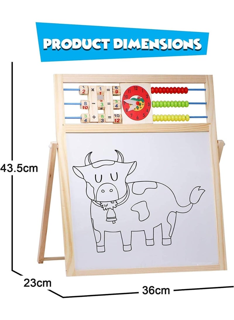 Factory Price Double-Sided Magnetic Wooden Easel Board for Kids with Accessories - 44cm x 39.5cm x 20cm - Image 5