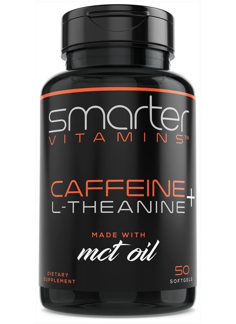 200mg Caffeine Pills - MCT Oil from 100% Coconuts + 100mg L-Theanine, Advanced Energy, Clean Focus and Perfect Clarity + All Natural Smooth Extended Release