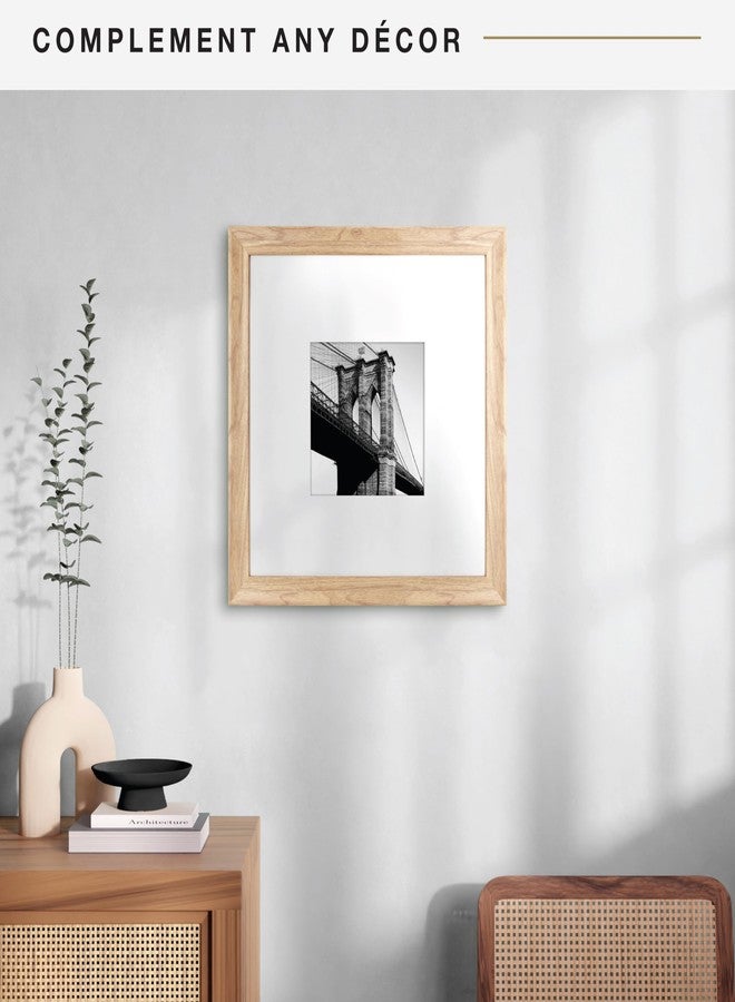 MCS Classic Studio Gallery Frame, Natural Woodgrain, 16 x 16 in matted to 8 x 8 in, Single - Image 3