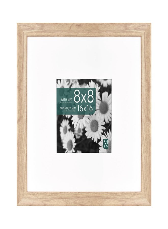 MCS Classic Studio Gallery Frame, Natural Woodgrain, 16 x 16 in matted to 8 x 8 in, Single - Image 1