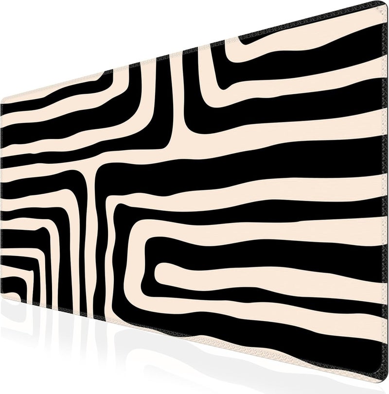 iCasso Gaming Mouse Pad (35.4x15.7 in), Large Stable Rubber Base Mousepad with Stitched Edges, Keyboard Mouse Mat for Work, Game, Office, Home - Curve - Image 1