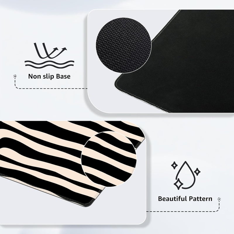 iCasso Gaming Mouse Pad (35.4x15.7 in), Large Stable Rubber Base Mousepad with Stitched Edges, Keyboard Mouse Mat for Work, Game, Office, Home - Curve - Image 4