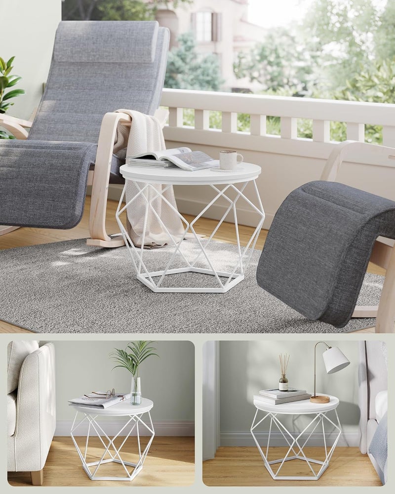 VASAGLE Round Coffee Table, Set of 2, Living Room Table, Side Table, Modern, Removable Table Top, for Living Room, Snow White/Cloud White LET040W46 - Image 4