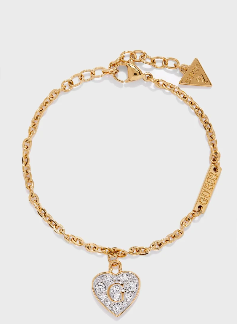 GUESS Pave Heart Crystals Bracelet