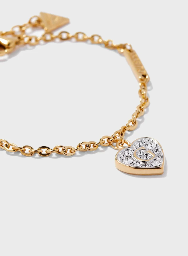 GUESS Pave Heart Crystals Bracelet