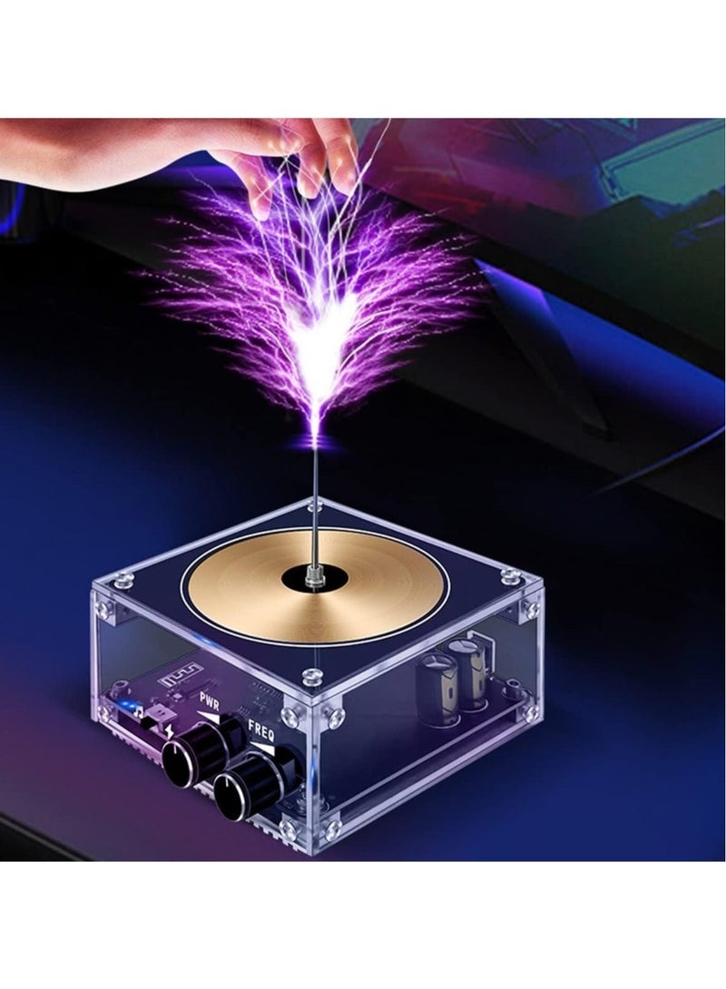 Musical Tesla Coil Kit, Solid State Music Tesla Coil, Touchable Artificial Lightning Spark Gap Arc Generator Multifunctional Desktop Toy Science Teaching Experiment Model for Birthday Gift - Image 1