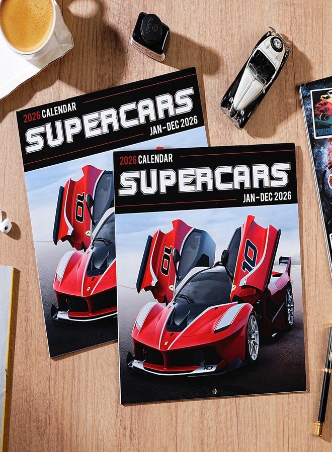 Pinchoco 2026 Wall Calendar - Cars Calendar 2026, Wall Calendar 2026 from January 2026 - December 2026, 12 Months Calendar 2026, 12" x 24" (Open), Car Calendar for Car Lovers - Image 5