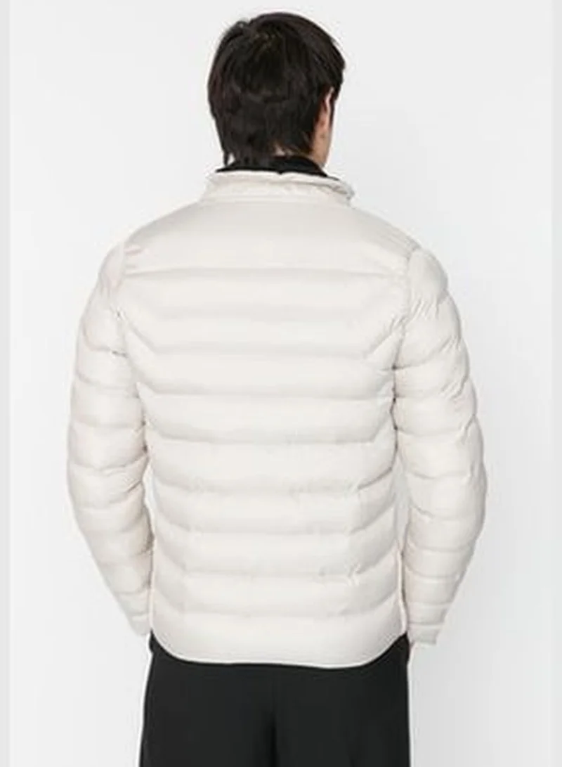 trendyol Taş Men's Regular Fit Standing Collar Puffy Windproof Coat.
