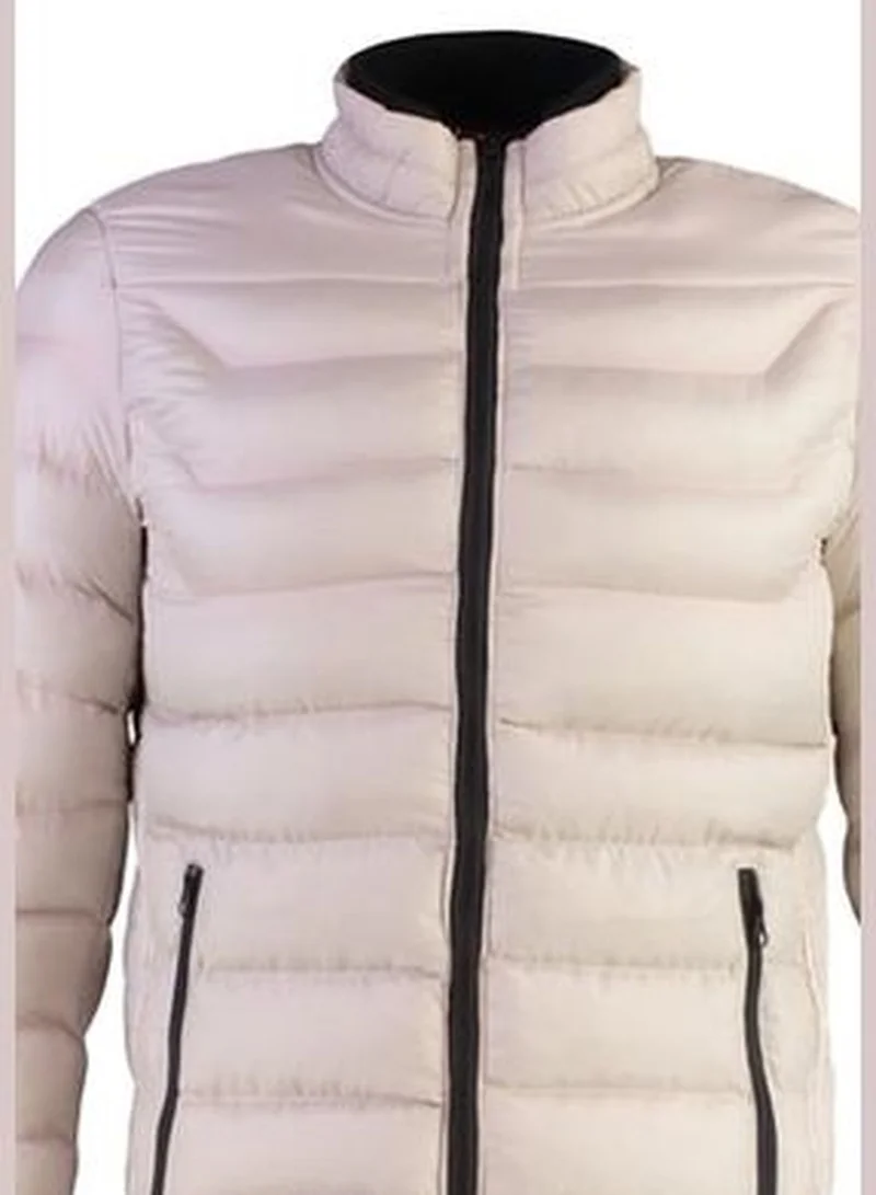 trendyol Taş Men's Regular Fit Standing Collar Puffy Windproof Coat.