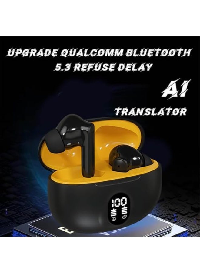 Language Translation Earbuds, Translator Earbuds Real Time,144 Languages and Accents Headphones Translating Device,Two-Way Real- Translation Earbudsfor Travel Business Leaning (Black) - Image 2