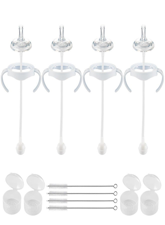 joyfeed Straw Cup Conversion Kit for Philips Avent Natural Baby Bottles,Weighted Straw Sippy Cup Transition Kit with Soft Nipple and Handles for Toddler, Pack of 4 - Image 1