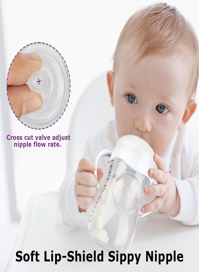joyfeed Straw Cup Conversion Kit for Philips Avent Natural Baby Bottles,Weighted Straw Sippy Cup Transition Kit with Soft Nipple and Handles for Toddler, Pack of 4 - Image 4