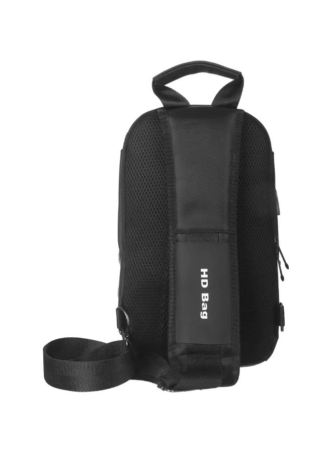 شنطة كروس وتر بروف بانج، 3 سوسته، 33×20 سم، مخرج USB - اسود - Image 4