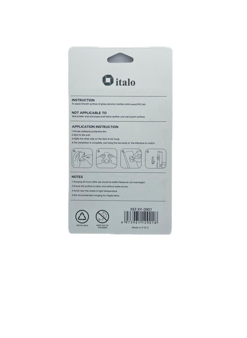 ITALO - Pack Of 4 Pcs Remote Control Wall Self Adhesive Hooks Holder For Tv Remote Air Conditioner Remote - Image 1