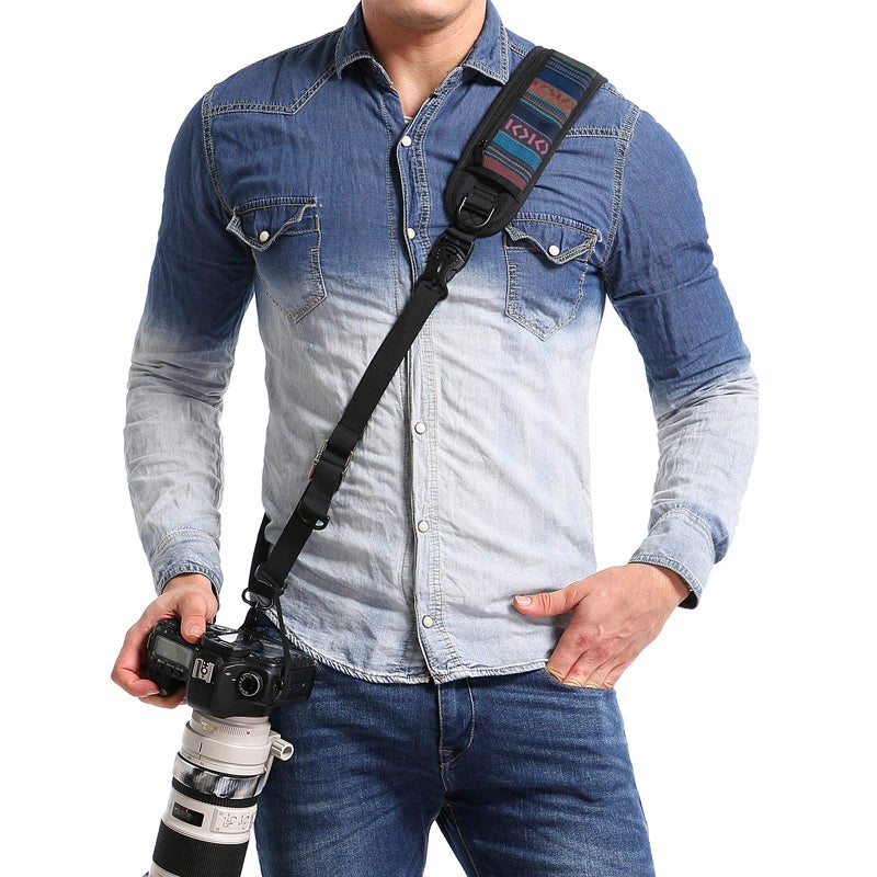 waka Camera Neck Strap with Quick Release and Safety Tether, Adjustable Camera Shoulder Sling Strap for Nikon Canon Sony Olympus DSLR Camera - Retro - Image 1