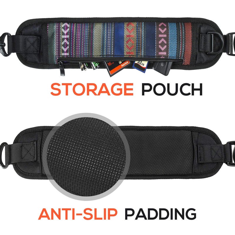 waka Camera Neck Strap with Quick Release and Safety Tether, Adjustable Camera Shoulder Sling Strap for Nikon Canon Sony Olympus DSLR Camera - Retro - Image 4