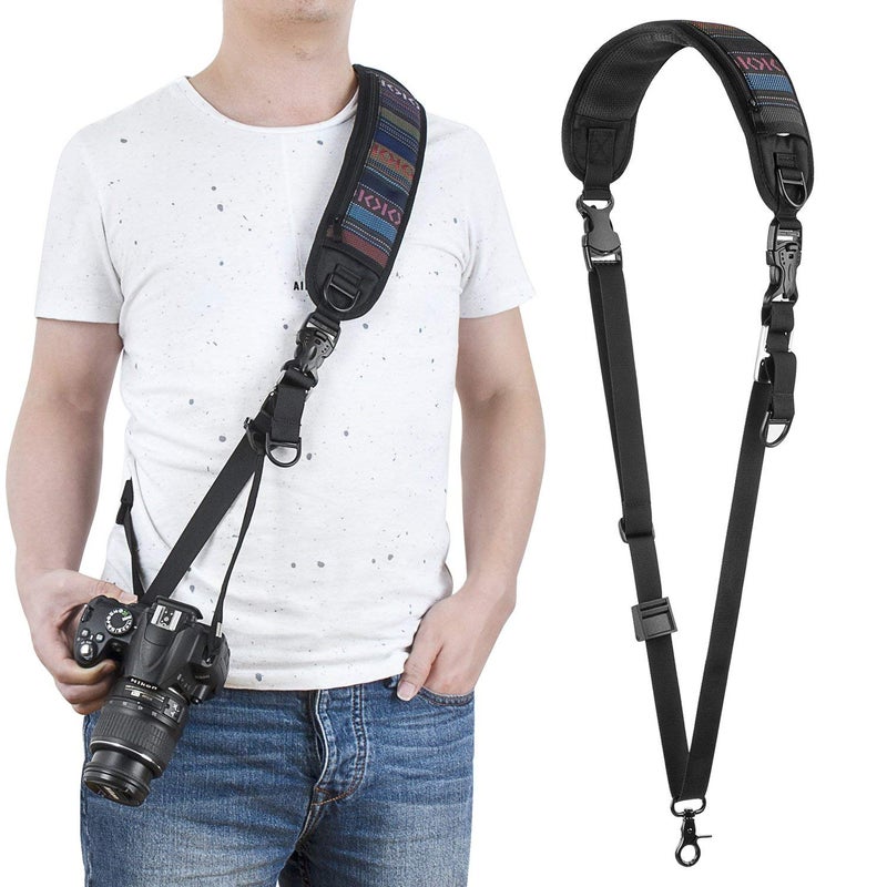 waka Camera Neck Strap with Quick Release and Safety Tether, Adjustable Camera Shoulder Sling Strap for Nikon Canon Sony Olympus DSLR Camera - Retro - Image 2