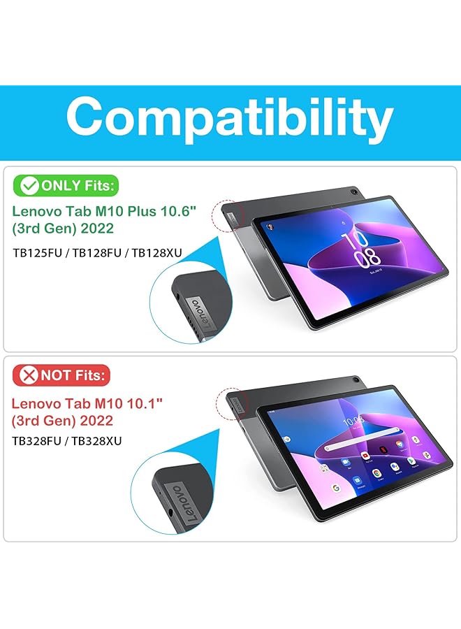 Procases For Lenovo Tab M10 Plus Case 10.6 Inch 2022 3Rd Gen Slim Stand Hard Back Shell Protective Smart Cover Case For Lenovo Tab M10 Plus 10.6 Inch 2022 Release -Black - Image 3