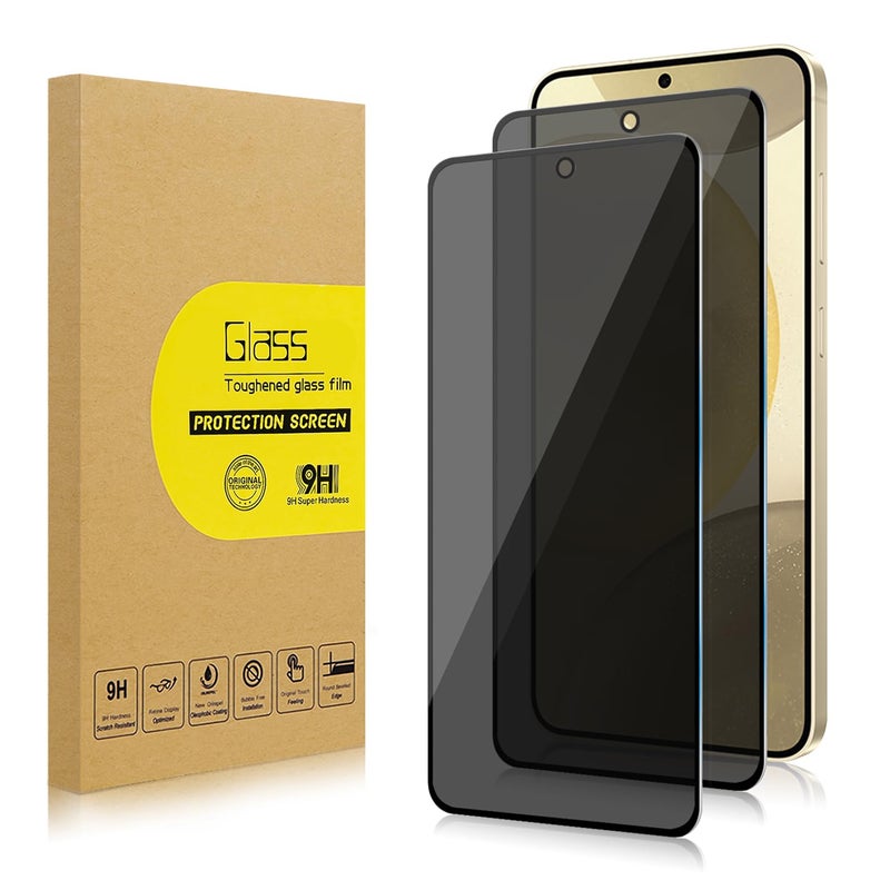 Lokyoo 2 Pack Privacy Screen Protector for Samsung Galaxy S24+/ Galaxy S24 Plus 6.7" [Anti-Spy Tempered Glass][Fingerprint Unlock Support], Anti-Scratch, Bubble-Free, Easy Install 9H Protective Glass - Image 1