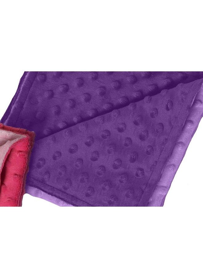 Baby Whitney - Pink & Purple Minky Dot Reversible 17" Square Baby Doll Blankets 2 Pack Set - Image 1