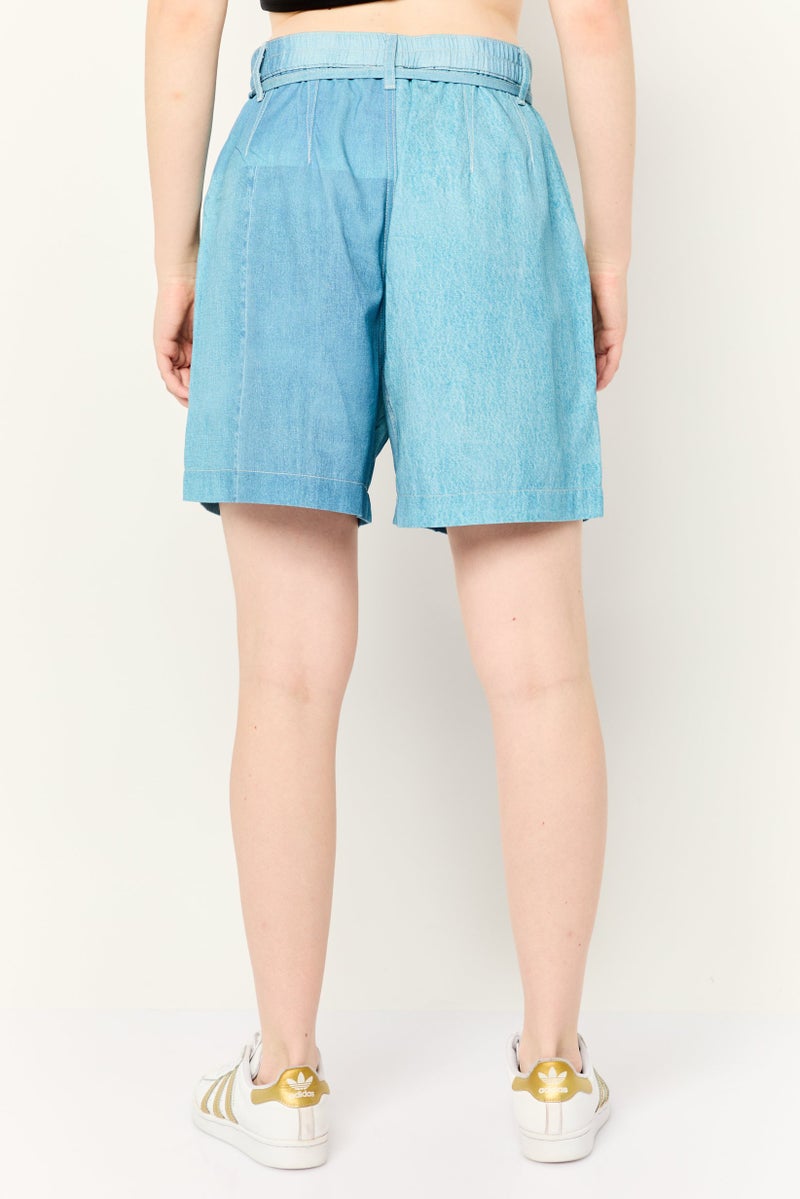 ESPRIT Women Washed Denim Shorts, Blue - Image 4