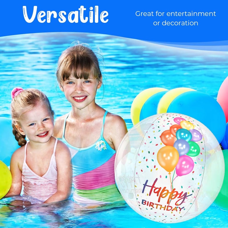 GRIP A POOL كرة شاطئية GRIP A POOL لحفلة عيد الميلاد - كرة قابلة للنفخ كبيرة الحجم شفافة لحفلات السباحة - زينة عيد ميلاد سعيدة وألعاب حفلات خارجية ممتعة للأطفال والبالغين - Image 5
