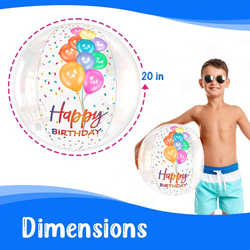 GRIP A POOL كرة شاطئية GRIP A POOL لحفلة عيد الميلاد - كرة قابلة للنفخ كبيرة الحجم شفافة لحفلات السباحة - زينة عيد ميلاد سعيدة وألعاب حفلات خارجية ممتعة للأطفال والبالغين - Image 2