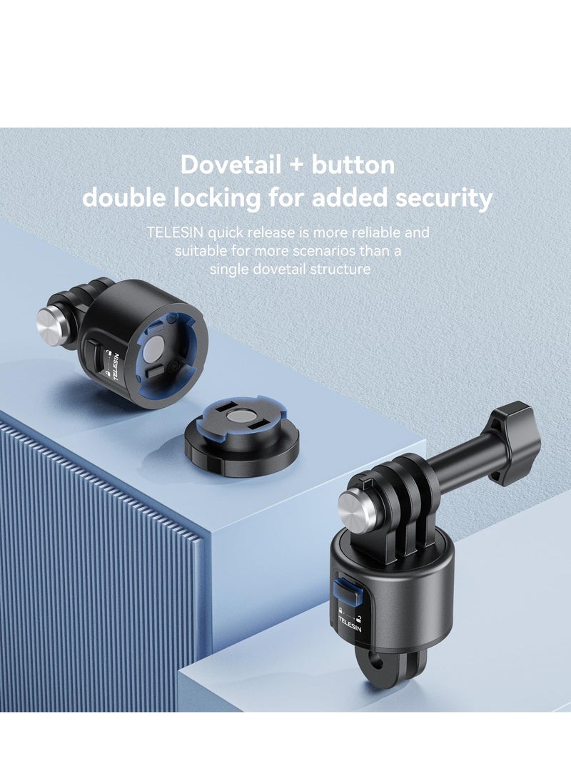 Quick Release Mount Adapter Base Kit For Insta360 Ace/Ace Pro with 1/4 Screw Hole Base Accessory Selfie Stick Backpack Neck Mounts  - Image 4