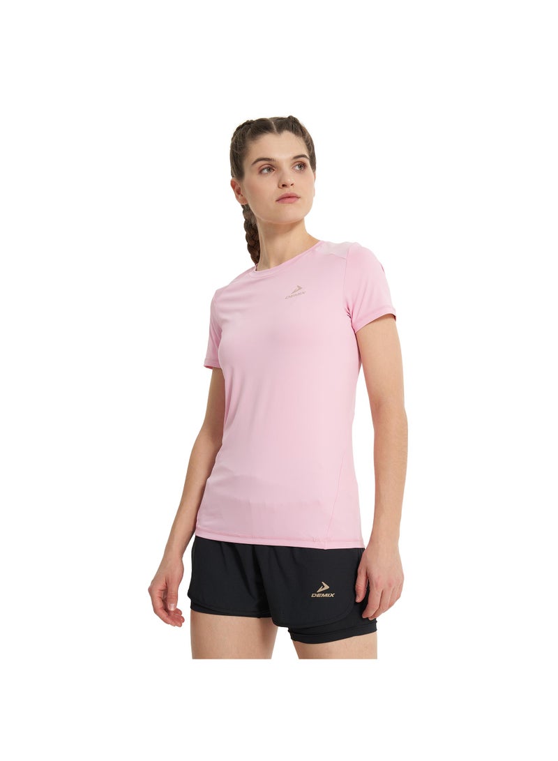 Athlex Women's Running T-shirt Peony, Demix, MOVI Cool+ Moisture-Wicking, Mesh Insert for Ventilation, Reflective Details, Comfortable and Stylish for Daily Runs - Image 2