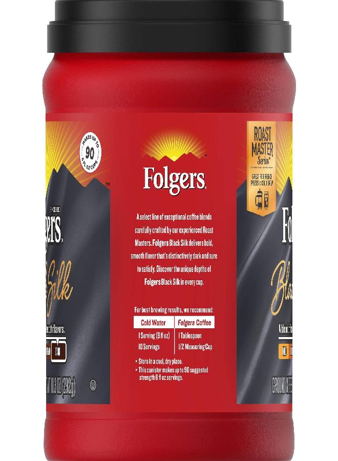 Folgers Black Silk Dark Roast Ground Coffee, 10.3 Ounces - Image 2