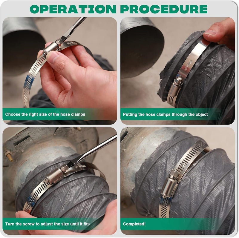 ES EKSAFAR ESEKSAFAR 5pcs Two type Adjustable Hose clamp set (3pc-4 inch and 2pc-3 inch Hose clamp) - Image 4