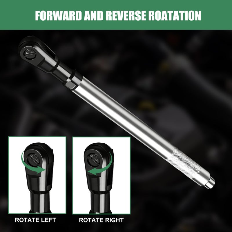 KCTXIPE Offset Extension Wrench for electric drill,1/2" Drive Impact Wrench Extender with 3/8",1/4" Drive Adapters for Tight Spaces packing in blew case - Image 5