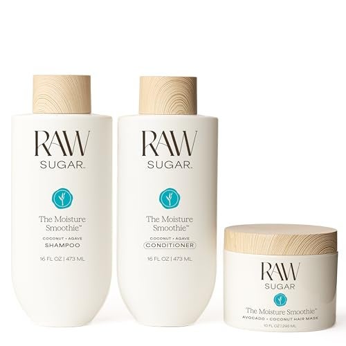 Raw Sugar The Moisture Smoothie Shampoo and Conditioner Set, Moisturize & Nourish Dry Hair, Bulk Shampoo and Conditioner with Coconut Oil, Agave & Sweet Almond Oil, No SLS/SLES & Parabens - Image 1