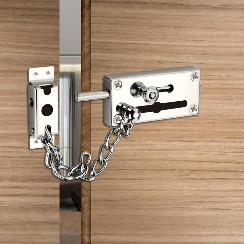 Sardar DL-07 Stainless Steel Door Latch with Chain for Home Security (SS) - Image 5