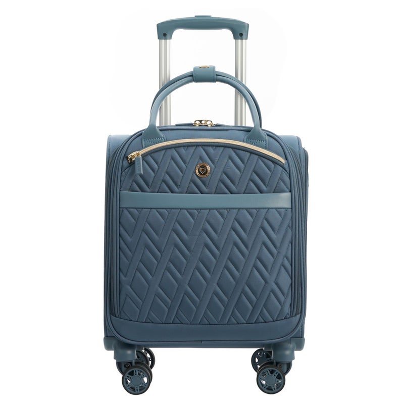 Verage 18x14x8in Spinner Underseat Carry-On Luggage -Airplane Personal Item Bag, USB A&C Charging Port, Padded Laptop Pocket & Wet/Dry Compartments for Women, Haze Blue - Image 1