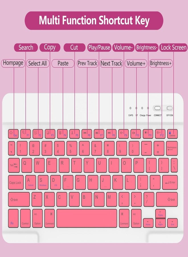 MMK Keyboard Case for iPad 10.2" 9th 8th 7th Generation, with Detachable Bluetooth Keyboard & Pencil Holder, for iPad 10.2 Inch/iPad Air 10.5"(3rd Gen)/iPad Pro 10.5", Auto Sleep/Wake Function- Watermelon - Image 5