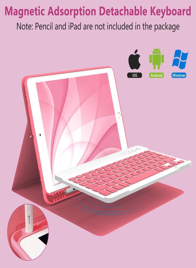 MMK Keyboard Case for iPad 10.2" 9th 8th 7th Generation, with Detachable Bluetooth Keyboard & Pencil Holder, for iPad 10.2 Inch/iPad Air 10.5"(3rd Gen)/iPad Pro 10.5", Auto Sleep/Wake Function- Watermelon - Image 4