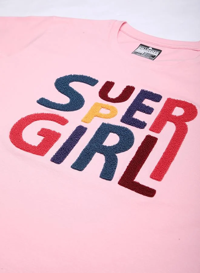 ديلينجر تيشيرت نسائي مطرز بتصميم بوكسي