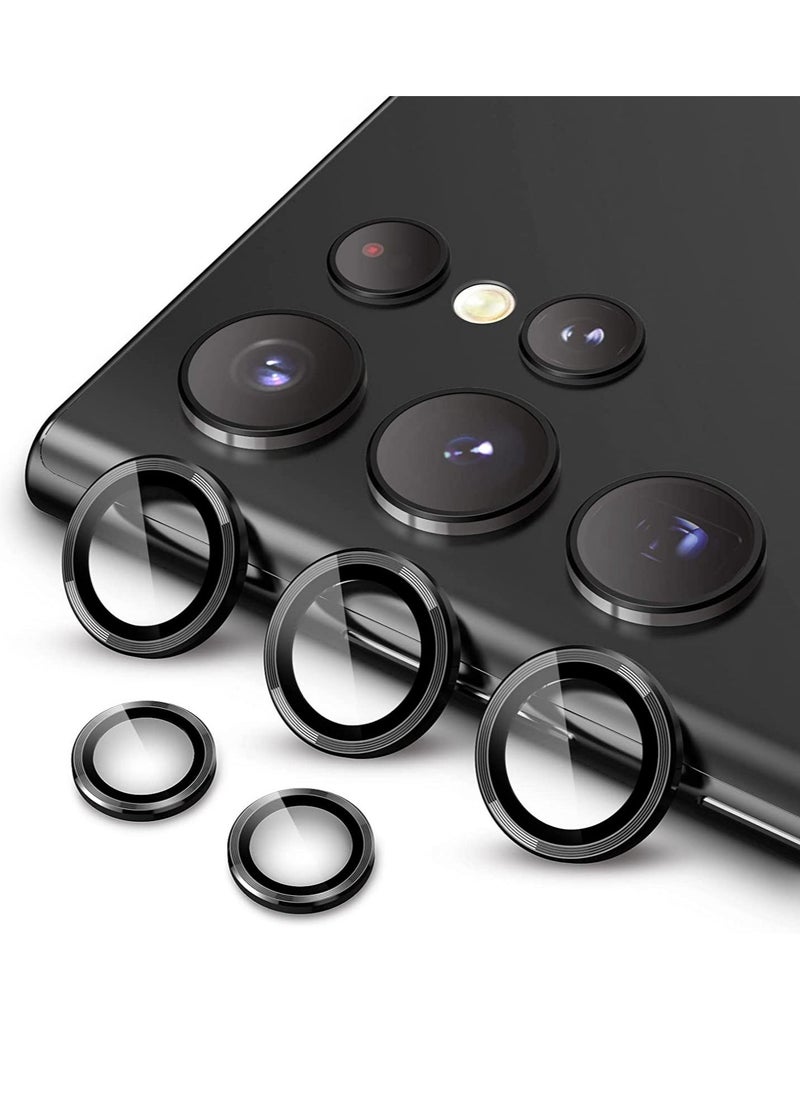 Raxoom Camera Lens Protector for Samsung Galaxy S23 Ultra 5G 6.8-Inch, 9H Tempered Glass Metal Individual Ring Cover, Easy Installation Tray, HD Clear, Set of 5 - Image 1