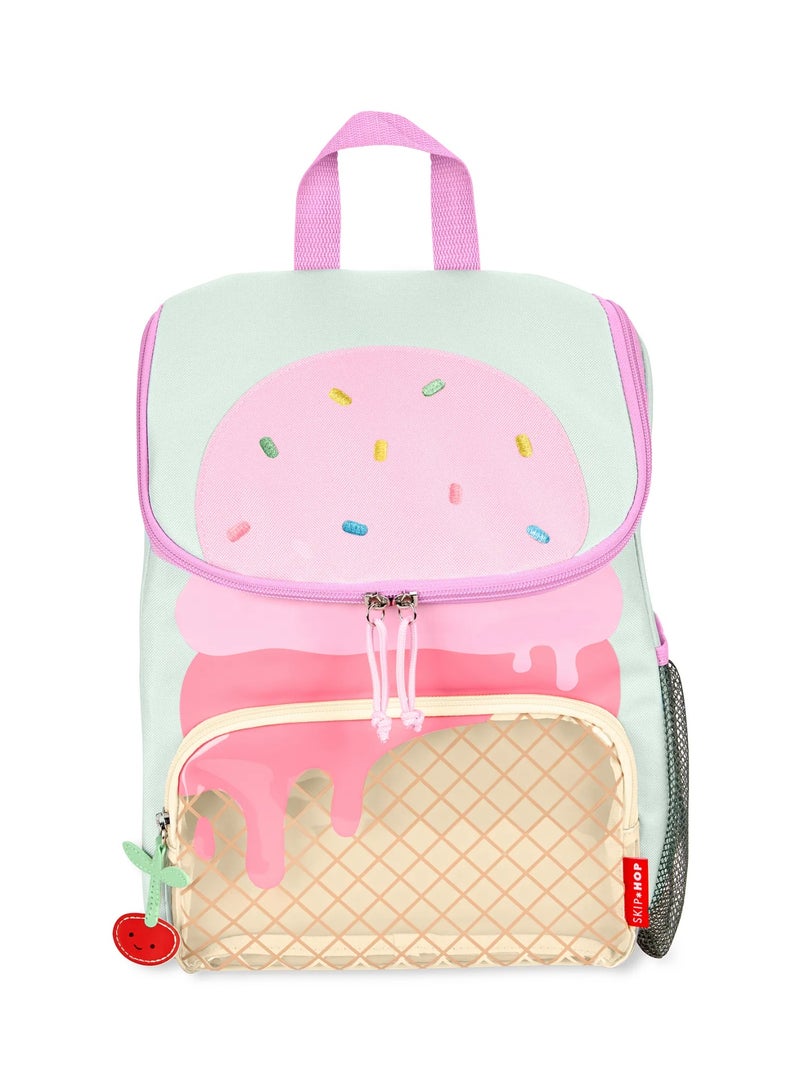 Skip Hop حقيبة ظهر كبيرة من سكيب هوب سبارك ستايل آيس كريم - حقيبة مدرسية للأطفال 14 بوصة مع فتحة واسعة وجيب زجاجة شبكي - Image 1